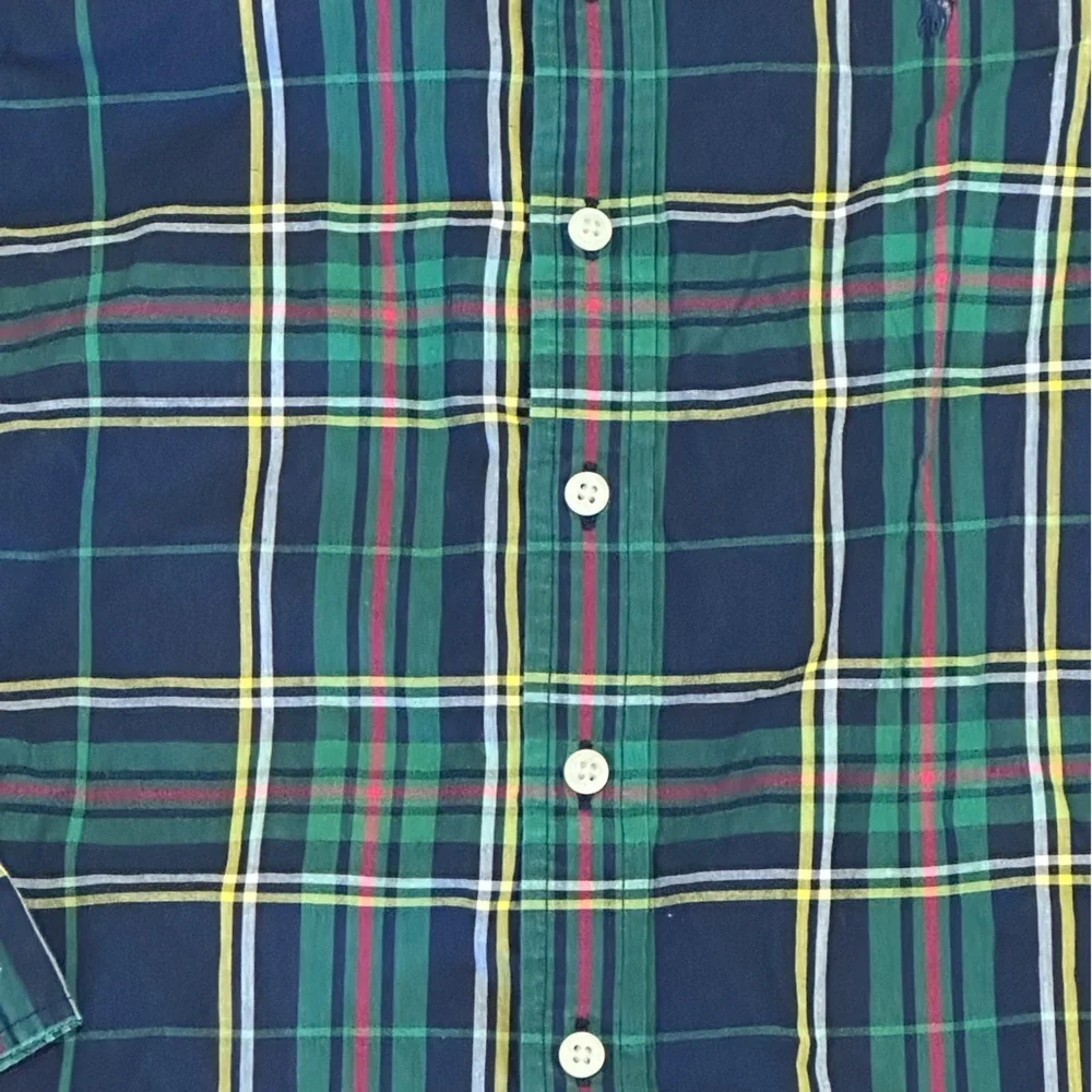Ralph Lauren Boy’s (8) Plaid Button-Down Shirt - Blue and Green